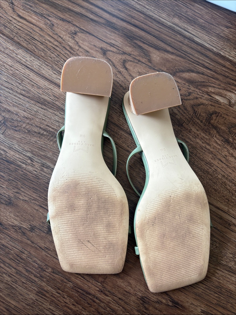 Marc Jacobs Olive Green Strappy Block Heel Sandals - Picture 3 of 4